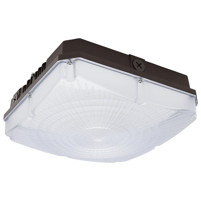Satco 45/60/70 Watt Selectable 120-277V LED Integrated Microwave Sensor Canopy Light Fixture 3000/4000/5000K