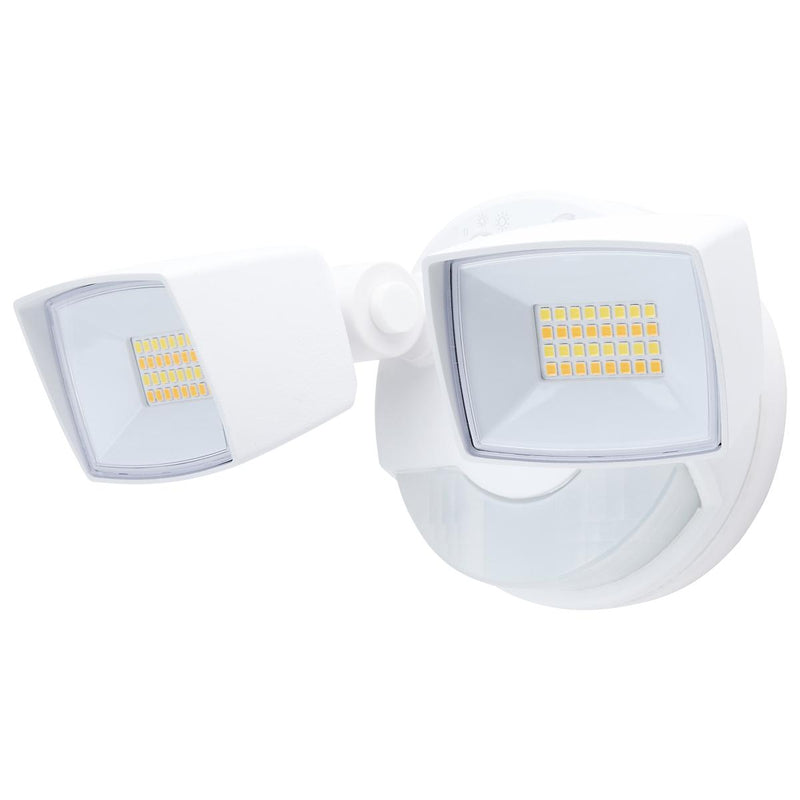 Satco 17/25 Watt Dual Head LED Selectable Flood Light With Night Light 3000/4000/5000K   