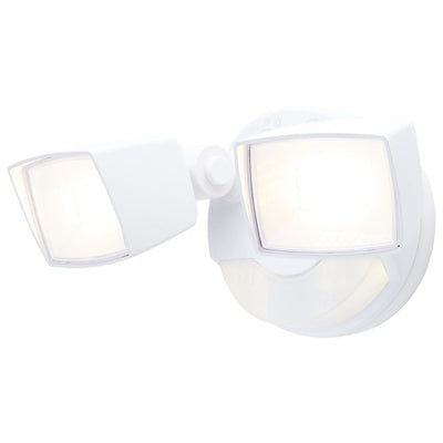 Satco 17/25 Watt Dual Head LED Selectable Flood Light With Night Light 3000/4000/5000K   