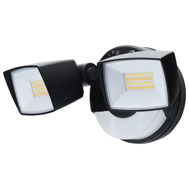 Satco 17/25 Watt Dual Head LED Selectable Flood Light With Night Light 3000/4000/5000K   