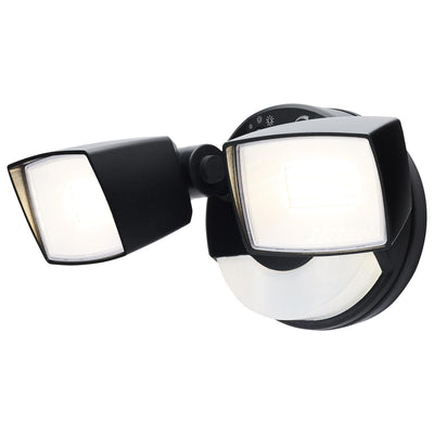 Satco 17/25 Watt Dual Head LED Selectable Flood Light With Night Light 3000/4000/5000K   