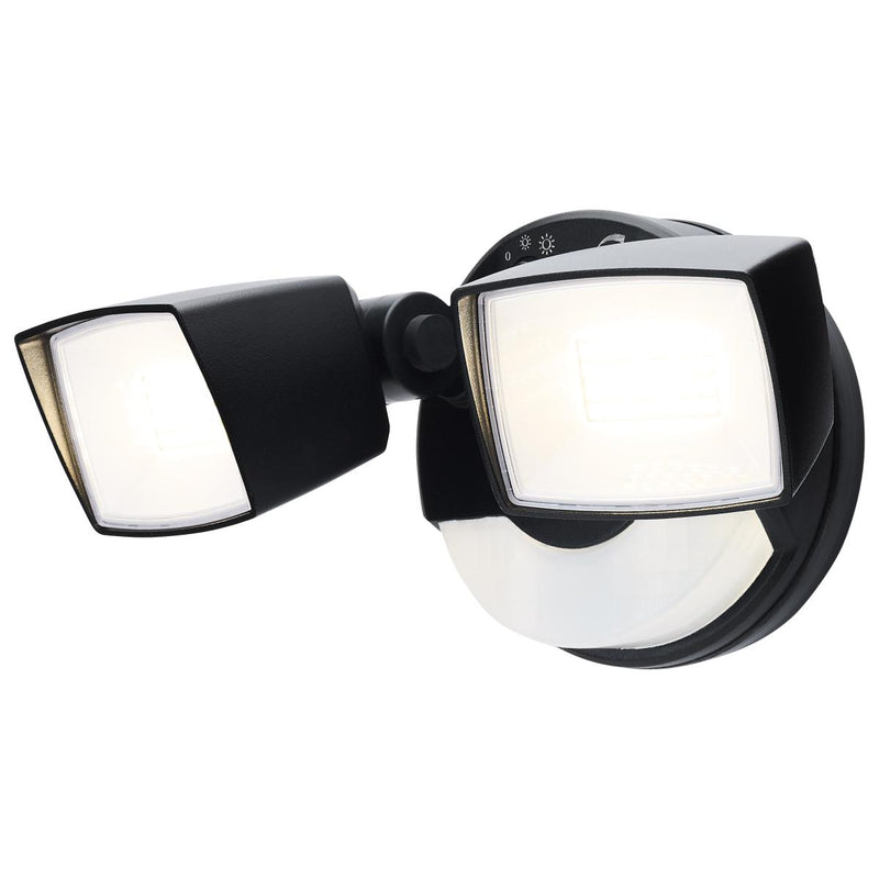 Satco 17/25 Watt Dual Head LED Selectable Flood Light With Night Light 3000/4000/5000K   