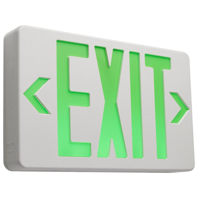 Satco Single/Dual Battery Back Up Exit LED Sign Green  