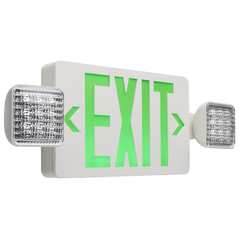 Satco Single or Dual Battery Back Up LED Exit and Emergency Sign Green  