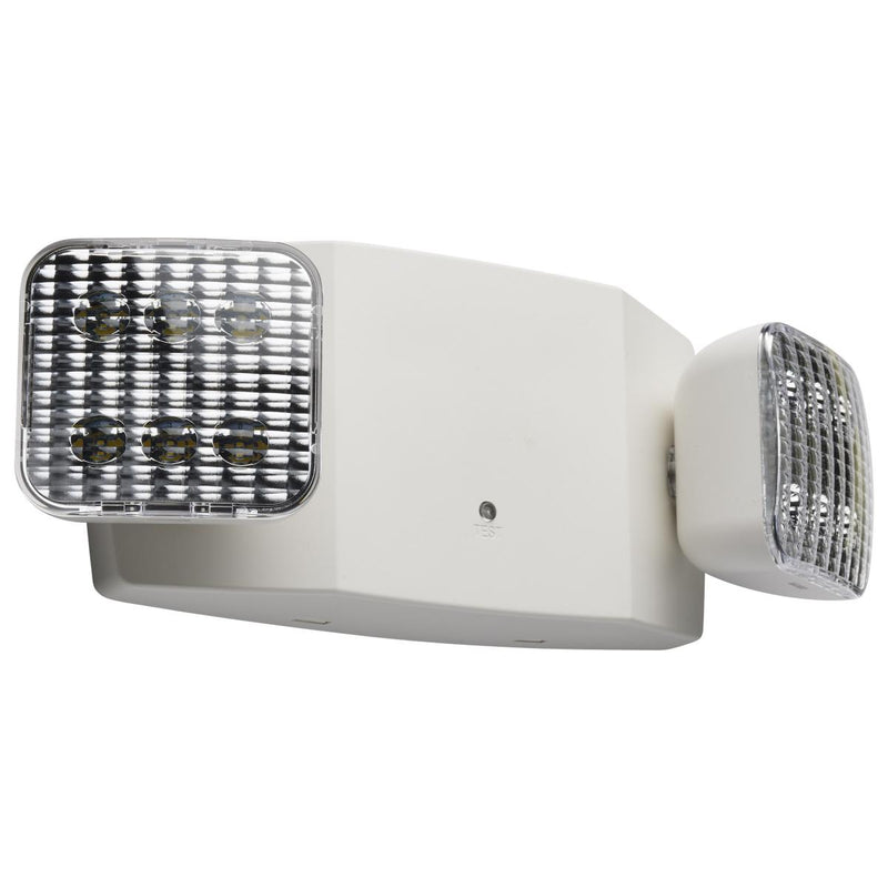 Satco 2 Square Head Battery Back Up LED Emergency Light Fixture White  
