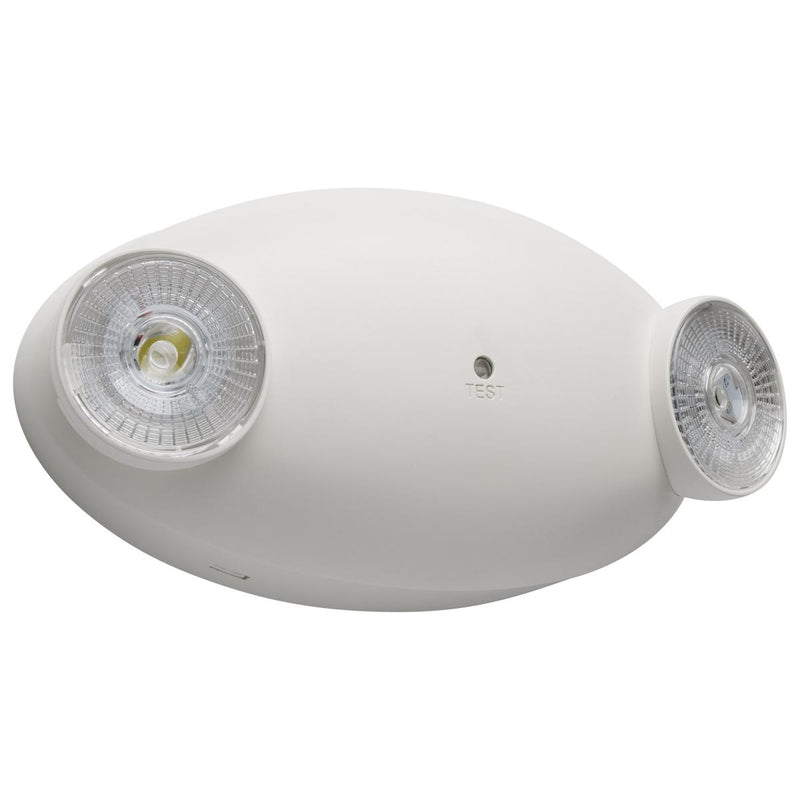 Satco 2 Round Head Battery Back Up LED Remote Capable Emergency Light Fixture White  