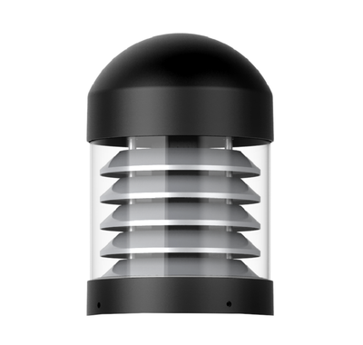Morris Products 12/16/22 Watt Round Louvered Dome LED Selectable Bollard Top Only 3000/4000/5000K Selectable Black 