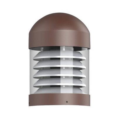 Morris Products 12/16/22 Watt Round Louvered Dome LED Selectable Bollard Top Only 3000/4000/5000K Selectable Bronze 