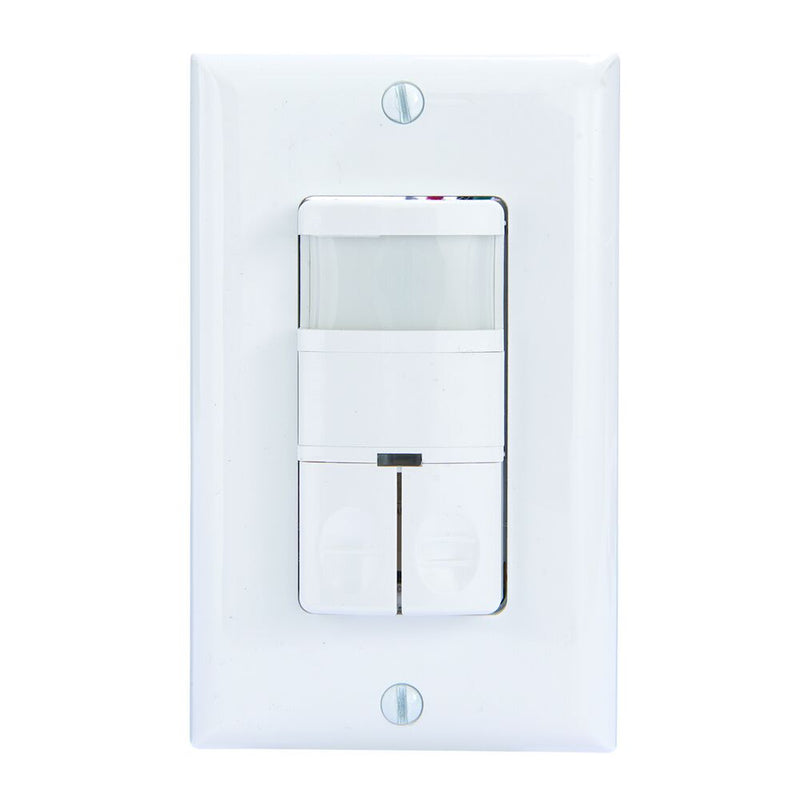 Intermatic IOS-DDR-WH Commercial Grade Dual Load In-Wall PIR Occupancy/Vacancy Sensor   