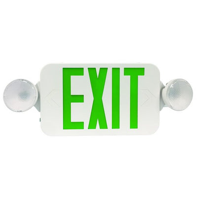 Morris Products Emergency High Output LED Remote Capable White Exit Combo Green  