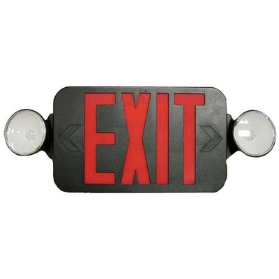 Morris Products Emergency High Output LED Remote Capable Black Exit Combo Red  