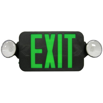 Morris Products Emergency High Output LED Remote Capable Black Exit Combo Green  