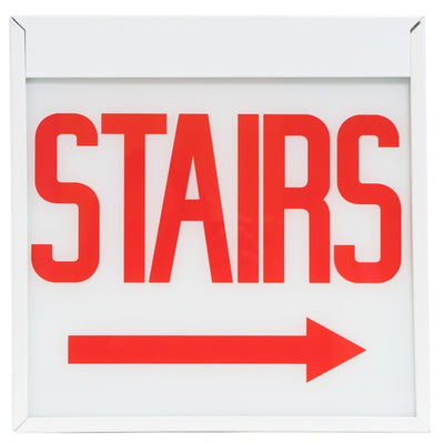 Morris Products Right Arrow Stairs Glass Panels for Chicago Code LED Exit and Exit/Emergency Signs   
