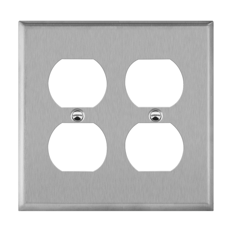 Enerlites Stainless Steel Duplex Receptacle Two Gang Wall Plate   