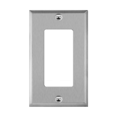 Enerlites Stainless Steel Decorator GFCI Receptacle One Gang Wall Plate Stainless Steel