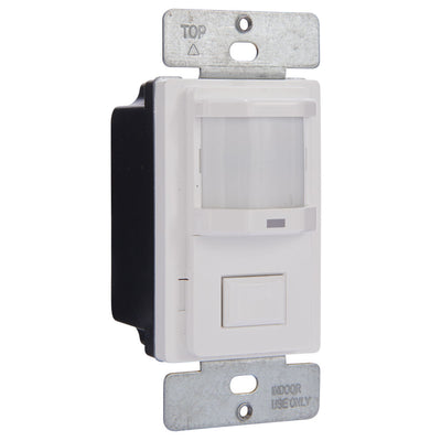 Intermatic IOS-DPBIMF-WH Residential In-Wall Push Button PIR Occupancy Sensor - No Neutral Required   