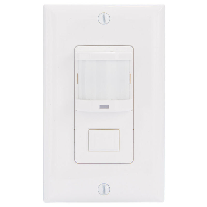Intermatic IOS-DPBIMF-WH Residential In-Wall Push Button PIR Occupancy Sensor - No Neutral Required   