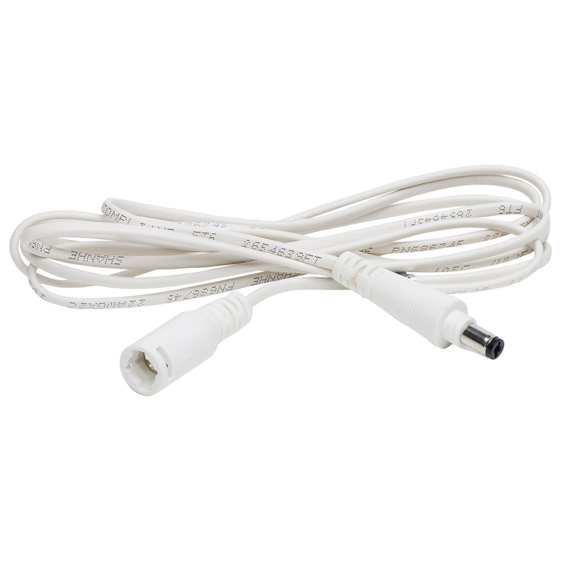 6 Foot 1-Pin Remote Driver to Fixture White Extension Cable