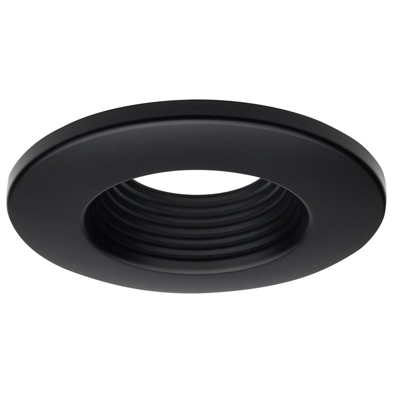 Satco 4 Inch Round Deep Baffled Trim For Satco Downlight Black  