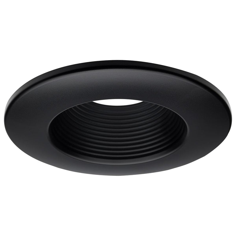 Satco 5/6 Inch Round Deep Baffled Trim For Satco Downlight Black  