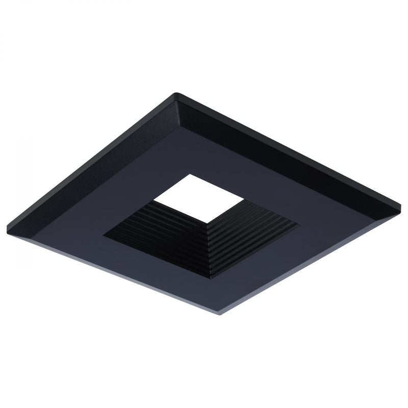 Satco 4 Inch Square Deep Baffled Trim For Satco Downlight Black  