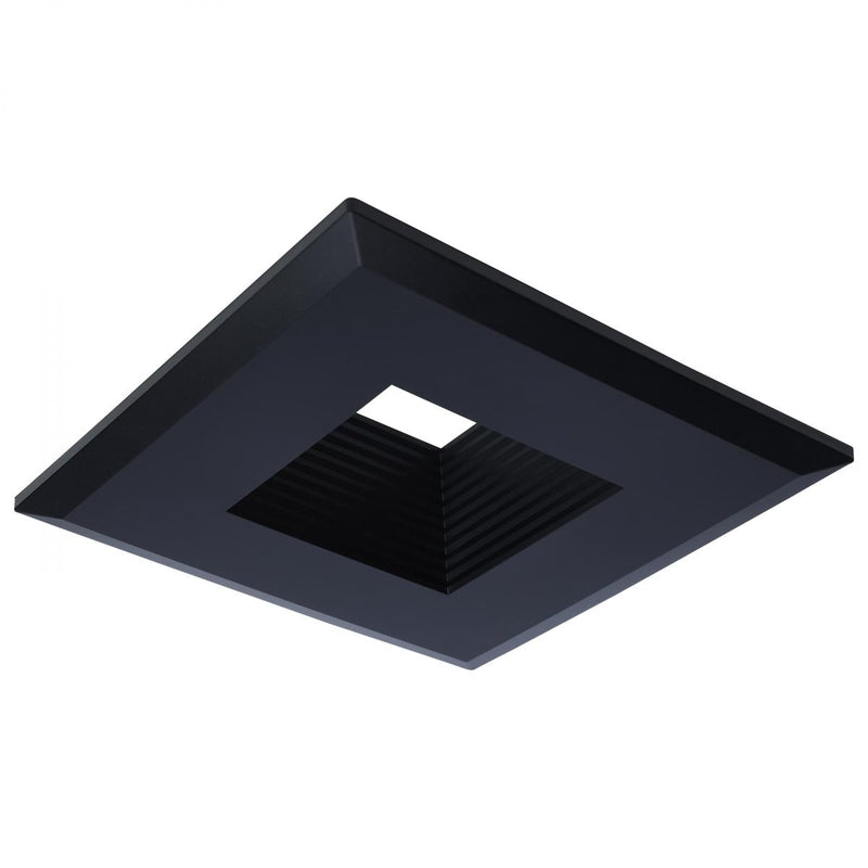 Satco 5/6 Inch Square Deep Baffled Trim For Satco Downlight Black  