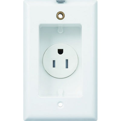 Morris Products Single Gang Recessed Receptacle With Wall Plate   