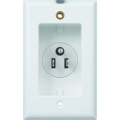 Morris Products Single Gang Recessed Plug With Wall Plate   