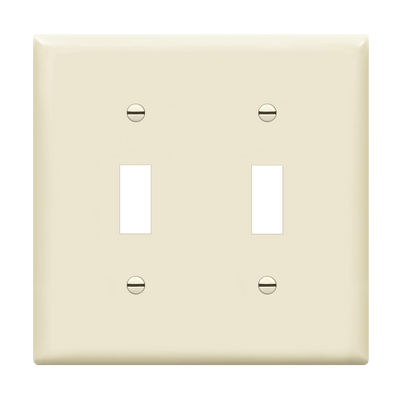 Enerlites Toggle Switch Two Gang Wall Plate Light Almond  