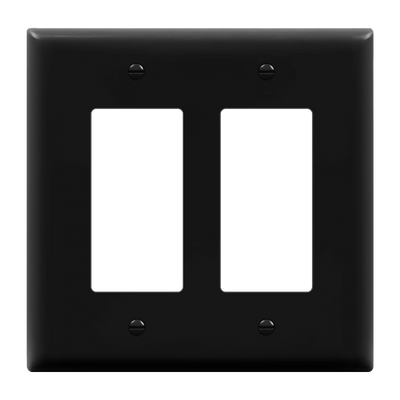 Enerlites Decorator GFCI Matte Two Gang Wall Plate Black