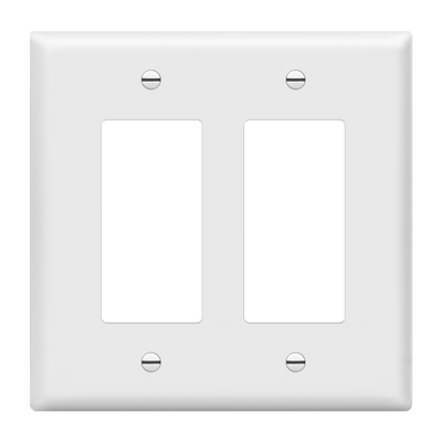 Enerlites Decorator GFCI Matte Two Gang Wall Plate White