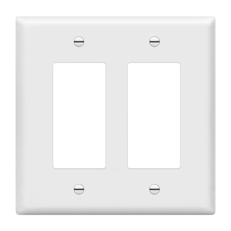 Enerlites Decorator GFCI Matte Two Gang Wall Plate White