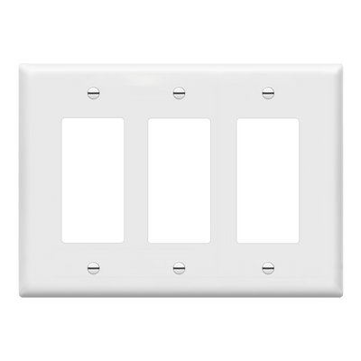 Enerlites Decorator GFCI Matte Three Gang Wall Plate White