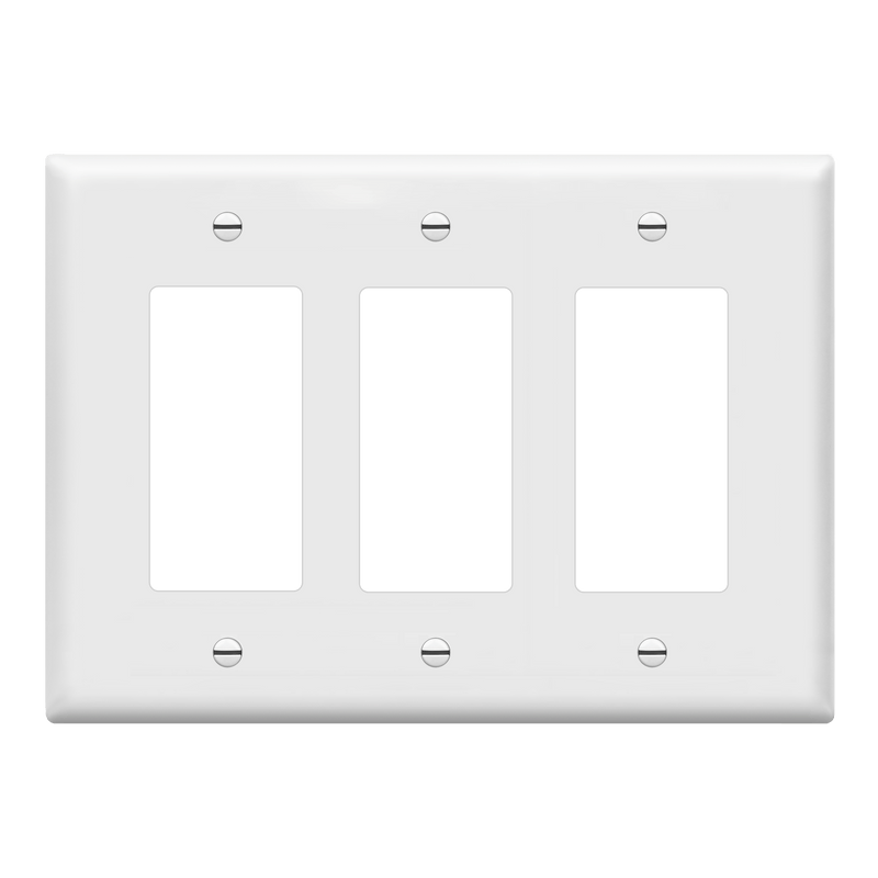 Enerlites Decorator GFCI Matte Three Gang Wall Plate White