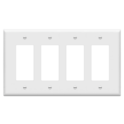 Enerlites Decorator GFCI Matte Four Gang Wall Plate White