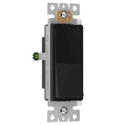 Enerlites Residential Grade Matte AC Quiet Push In Side Wired Single Pole Decorator Switch