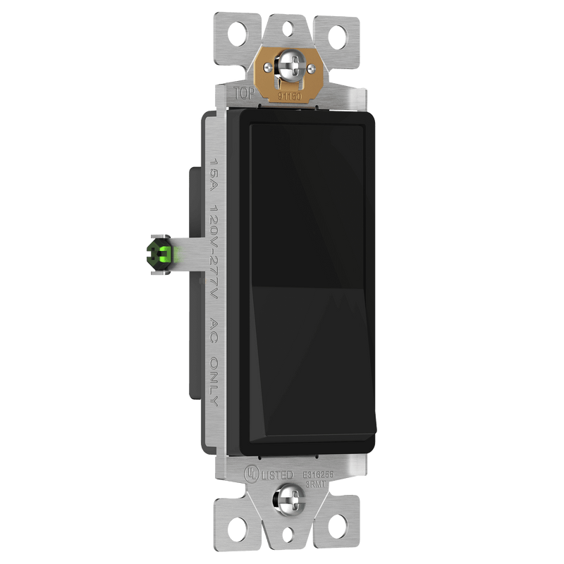 Enerlites Residential Grade Matte AC Quiet Push In Side Wired Single Pole Decorator Switch