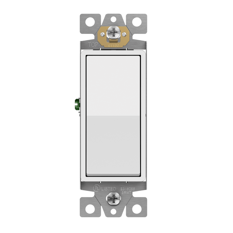 Enerlites Residential Grade Matte AC Quiet Push In Side Wired Single Pole Decorator Switch White