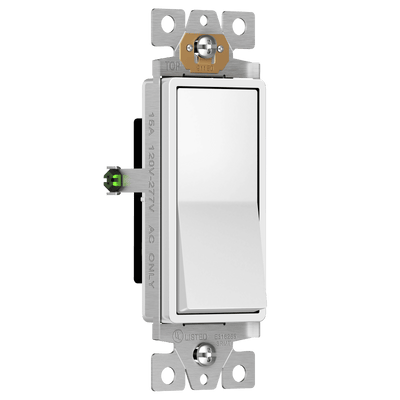 Enerlites Residential Grade Matte AC Quiet Push In Side Wired Single Pole Decorator Switch