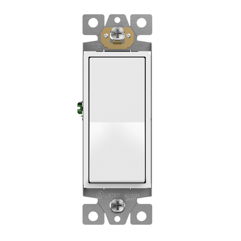 Enerlites Residential Grade Matte AC Quiet Push In Side Wired 3 Way Decorator Switch White