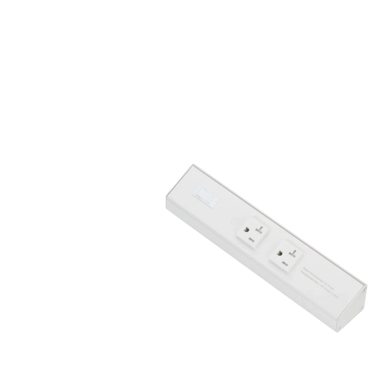 American Lighting 10 Inch Atom 120V Low Profile Power Strips With Receptacles White