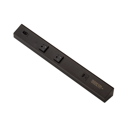 American Lighting 18 Inch Atom 120V Low Profile Power Strips With Receptacles Black