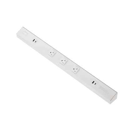 American Lighting 24 Inch Atom 120V Low Profile Power Strips With Receptacles White