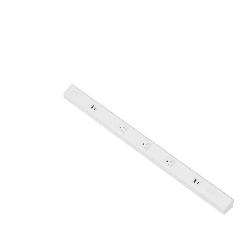 American Lighting 30 Inch Atom 120V Low Profile Power Strips With Receptacles White