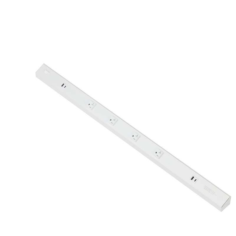 American Lighting 36 Inch Atom 120V Low Profile Power Strips With Receptacles White
