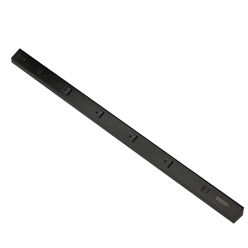 American Lighting 40 Inch Atom 120V Low Profile Power Strips With Receptacles Black