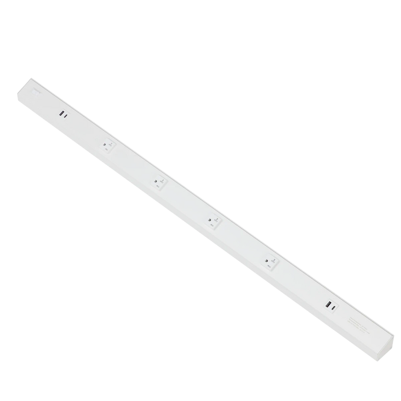 American Lighting 40 Inch Atom 120V Low Profile Power Strips With Receptacles White