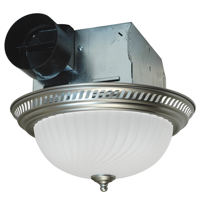 Air King Ventilation 70 CFM Decorative Exhaust Fan with Light Nickel