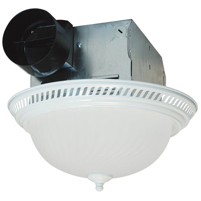 Air King Ventilation 70 CFM Decorative Exhaust Fan with Light White