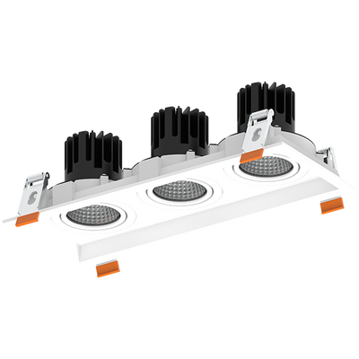 American Lighting 22 Watt LED 120V 3 Head Recessed Downlight 2700/3000/3500/4000/5000K Selectable  